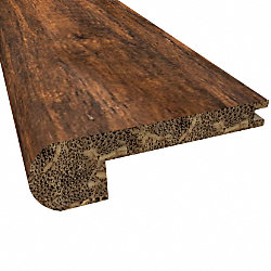 Prefinished Roasted Almond Distressed Bamboo 3/8 in thick x 3.25 in wide x 72 in Length Flush Stair Nose